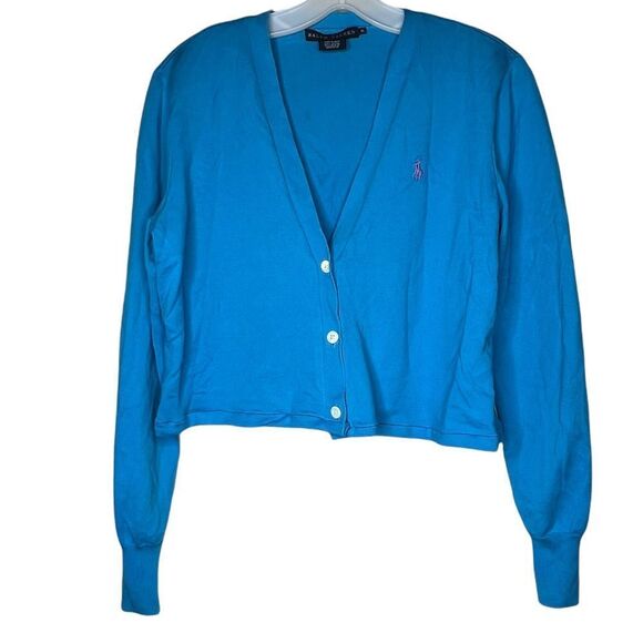 Vintage Ralph Lauren Cropped Cardigan Sweater - Picture 1 of 7